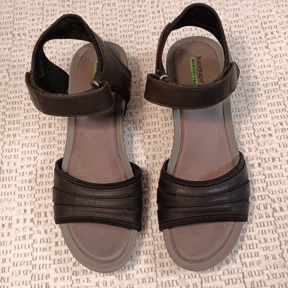 BareTraps Womens 'Boland' Leather Adjustable Strap Open Toe Wedge Sandals sz 9.5 - Picture 2 of 11